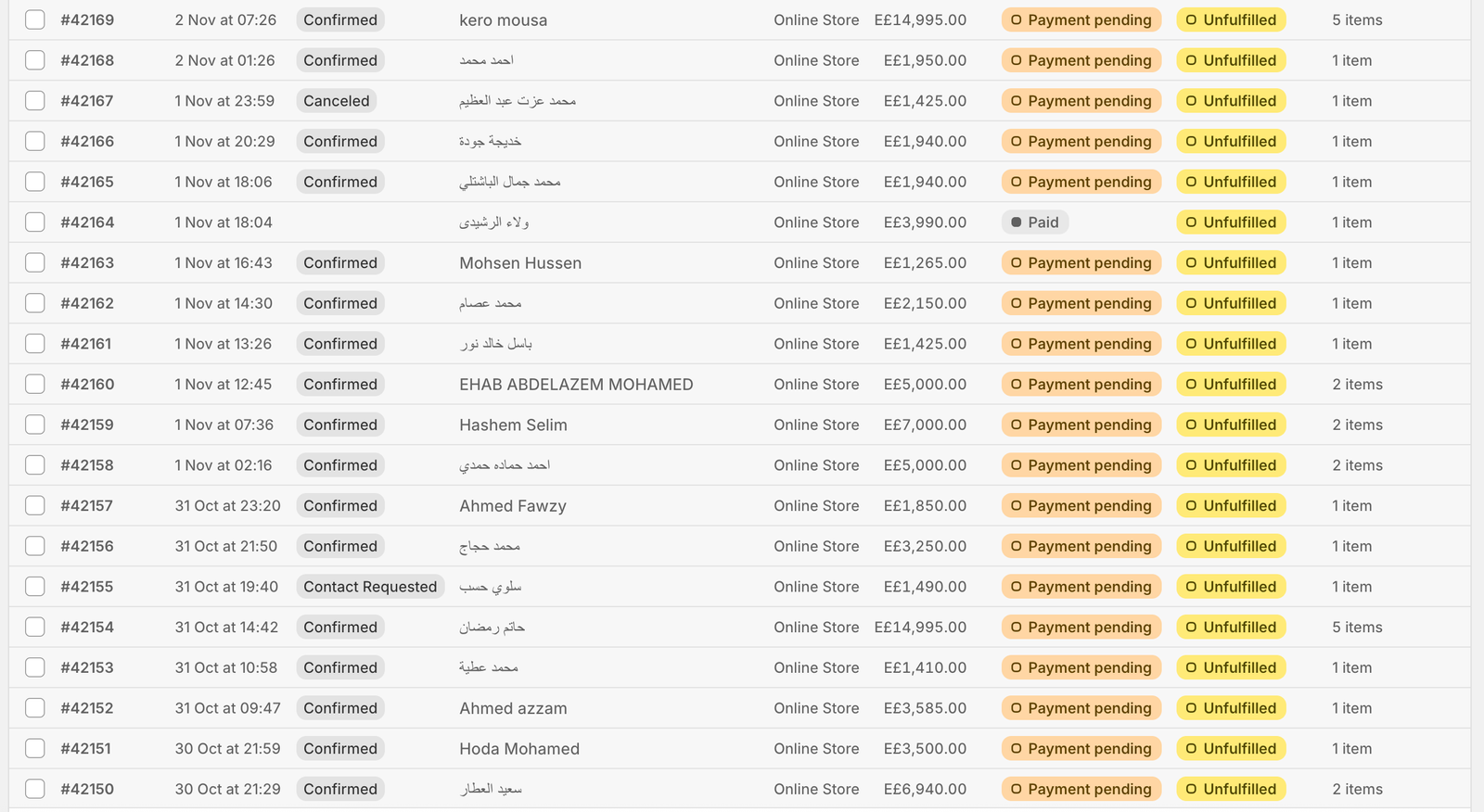 Shopify order tags showing confirmed and cancelled COD orders automatically labeled