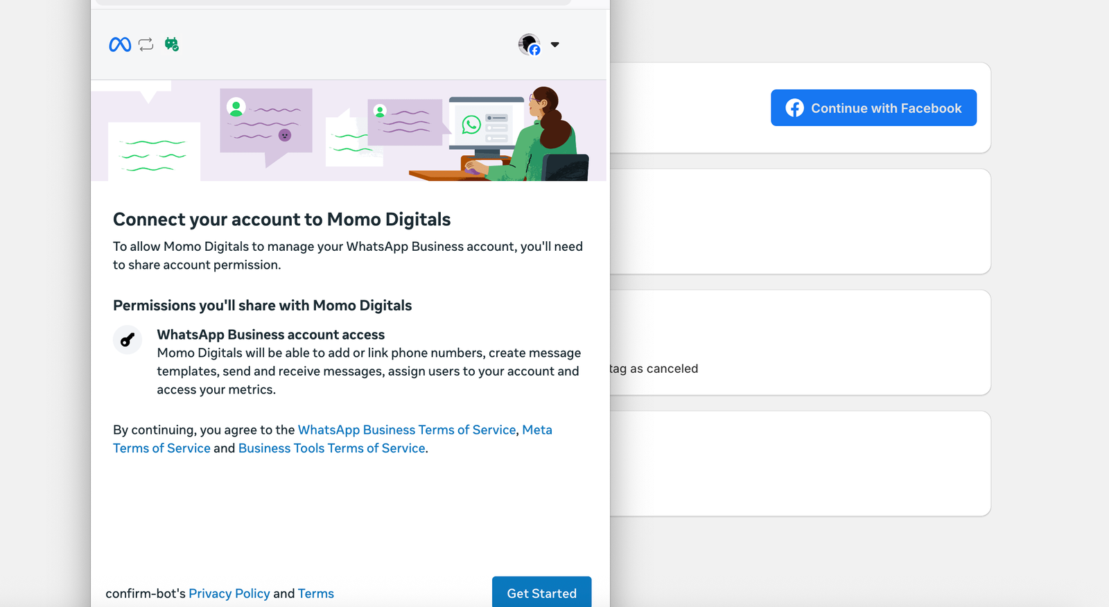 WhatsApp Business API integration setup for Shopify COD confirmation messages